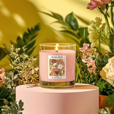 NEW - Wax Lyrical Blush Rose & Camelia Scented Glass Candle