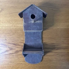 Rustic Purple Burgundy Wooden Birdhouse Handmade Country Wall Decor