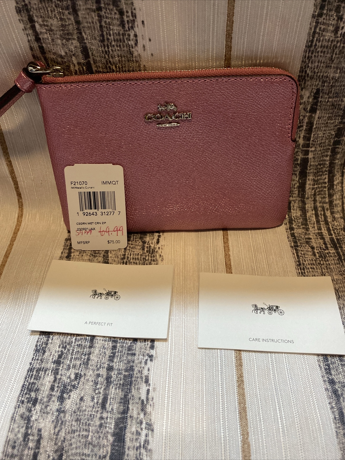 Pink Coach Wristlet Wallet Style F21070