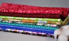 Fabric Scraps Color Bundle Darks, 10 Fat Eighths, 1.25 yards total