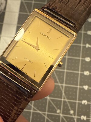 【SEIKO】希少 LASSALE クォーツ Seiko Lassale Ultra-Thin Quartz Watch Vintage 80s Rare Leather