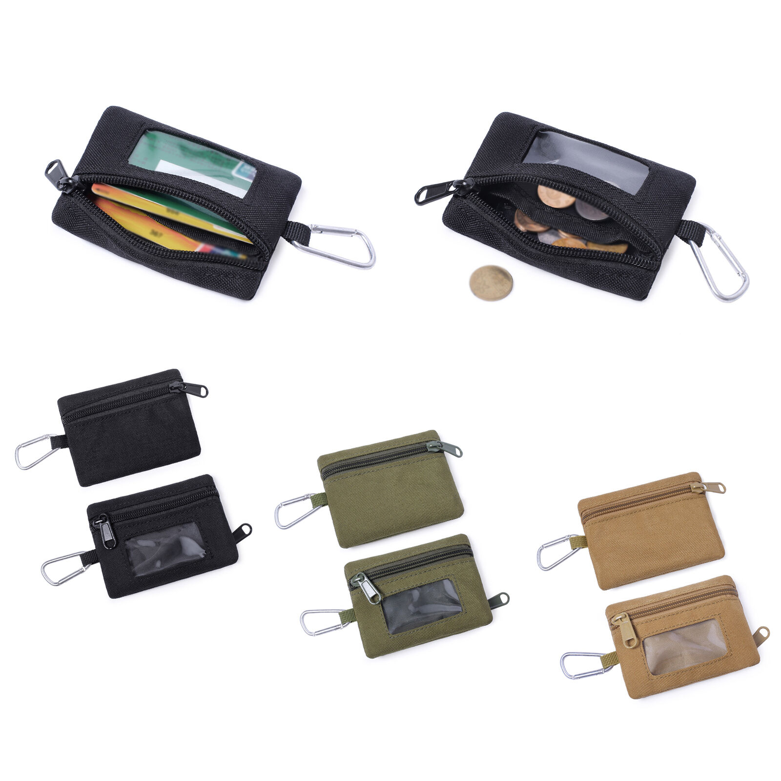 Outdoor Tactical Key Earphone Card Coin Holder Carrier Mini Hook