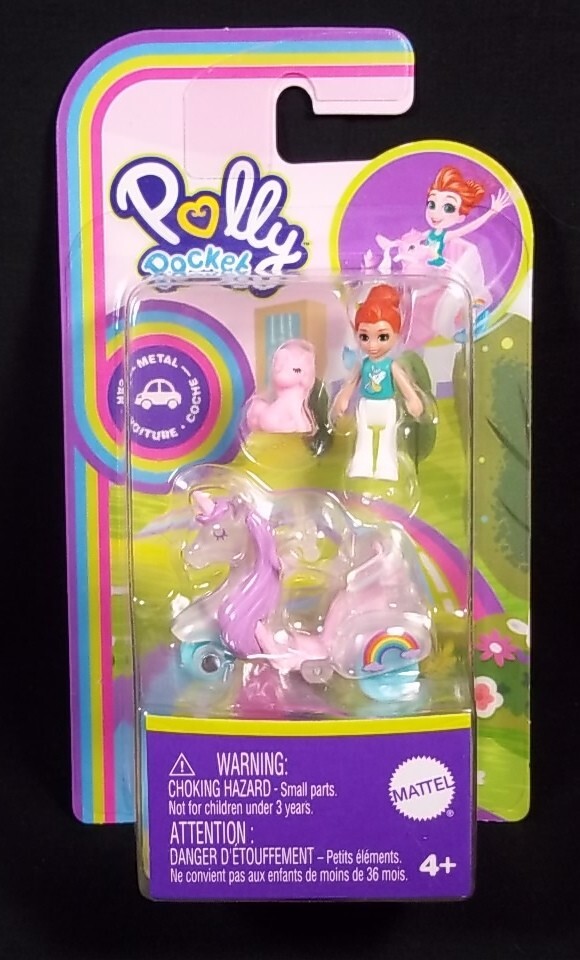 Polly Pocket UNICORN mini scooter with doll and pet NEW