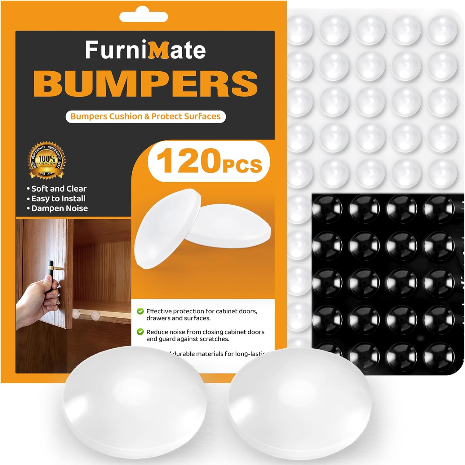 Cabinet Door Bumper, Cabinet Bumpers Clear 120PCS, Cabinet Stoppers Rubber, Cabi