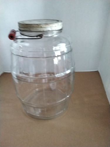 Jar Barrel/ Keg Style Jar With Metal Lid Wooden Handle 2.5 Gallon Vintage - Picture 6 of 11