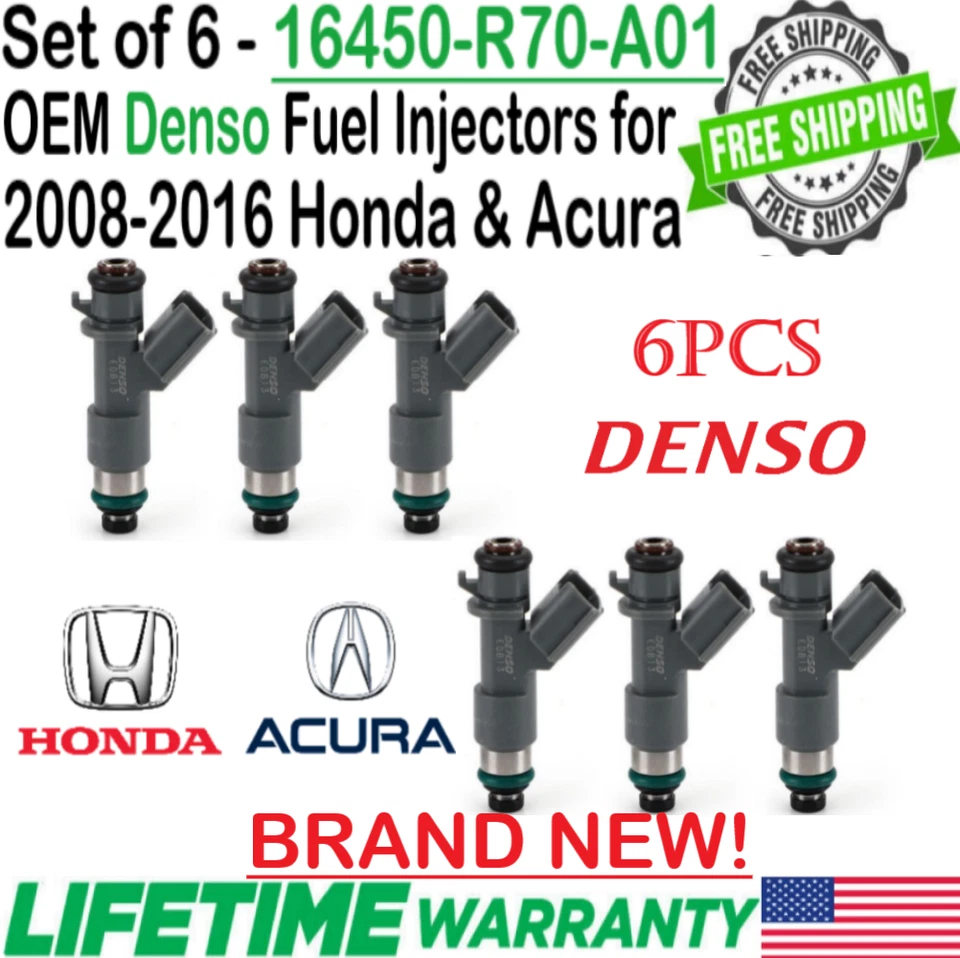 Nuevos inyectores de combustible OEM x6 Denso actualización de 12 orificios para Acura TL 2008-2014 3,5 L V6 Foto 2 de 4