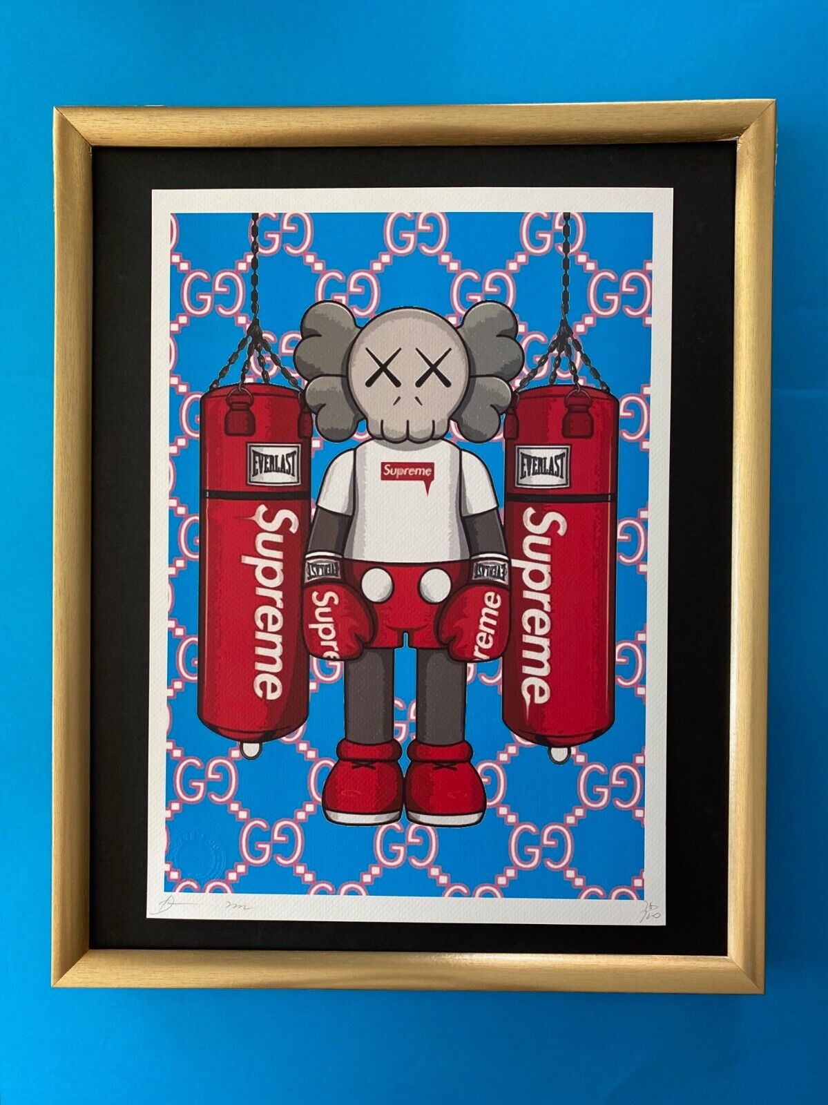 Kaws x Supreme, art, boxing, HD phone wallpaper