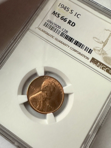 1945-S Lincoln Wheat BU 1c  ~ NGC MS66 Rd  ~ Awesome Red Beauty - Picture 1 of 3