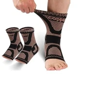 Copper Ankle Support Compression Strap Achilles Tendon Brace Sprain Sports XL