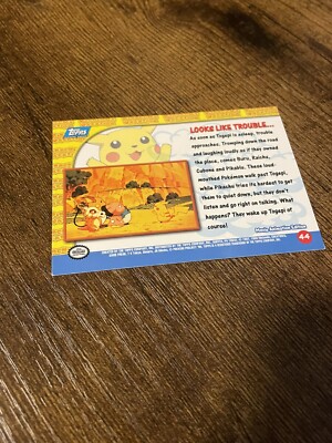 Looks Like Trouble #44 Topps Pikachus Vacation Pokemon The Movie Subset Card