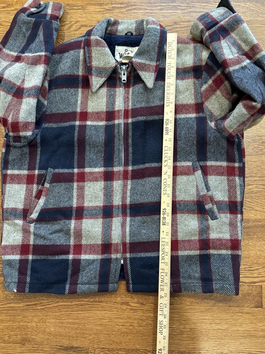 Vintage 1960s Woolrich Men's Full Zip Fleece Lined Plaid Vintage 1960s Woolrich Men's Full Zip Fleece Lined Plaid
