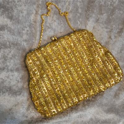 Vintage Richere Sequin Gold Purse Small