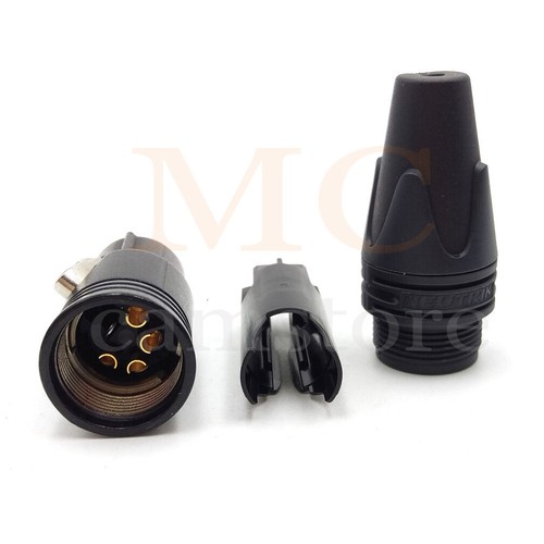 Neutrik male and female XLR 4-pin connector, nickel, with silver contacts - Picture 7 of 7