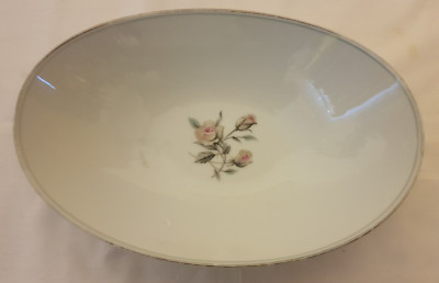 Noritake Fine China Margot Rosenmuster 5605 ovale Servierschale 26 cm um 1950 Japan