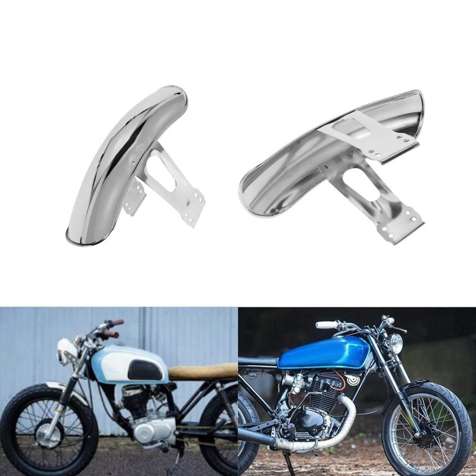 Chrome Aluminum Retro Front Fender Protector Metal Mudguard Fits for Honda GN125 - Image 4 of 4