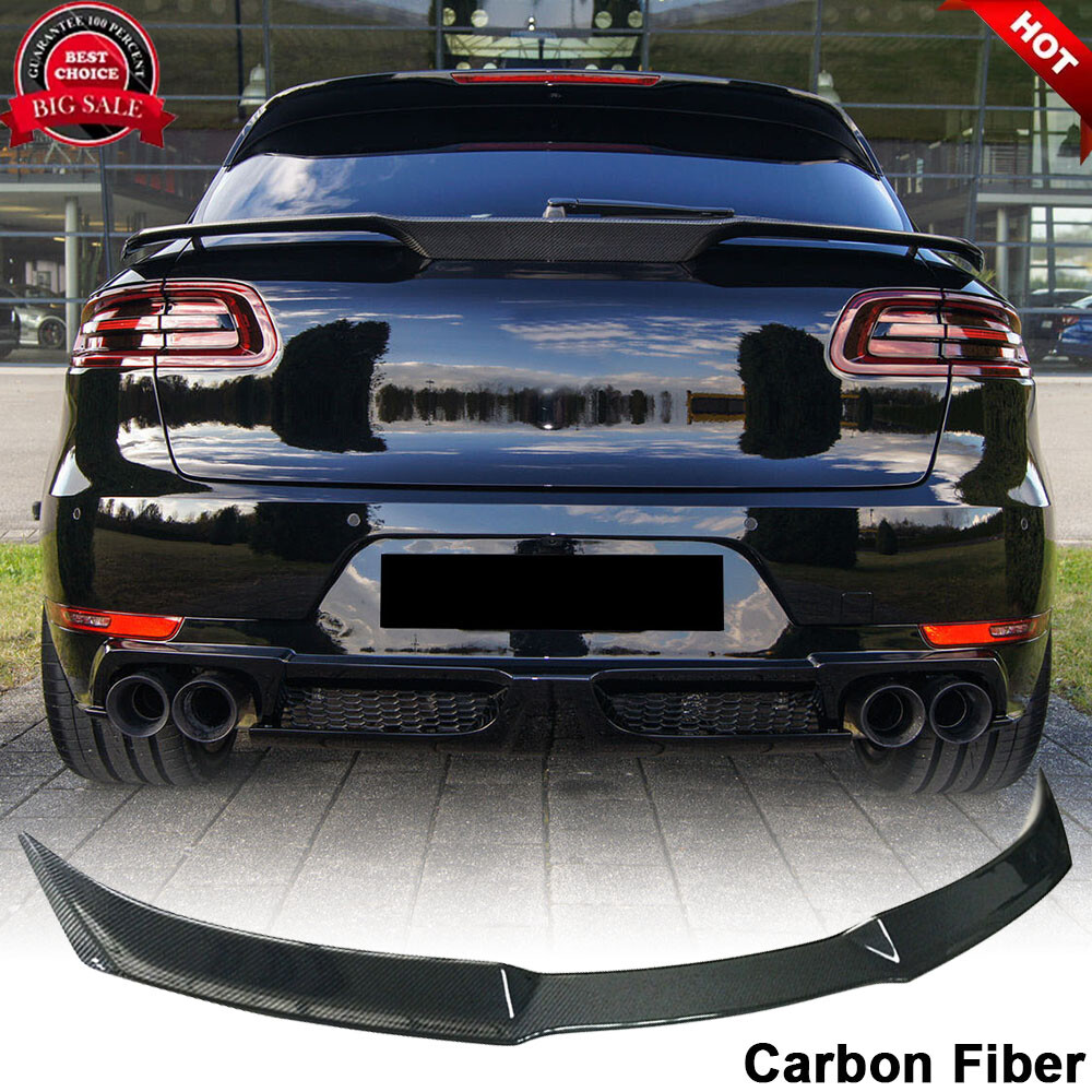 For Porsche Macan SUV 2014-2020 REAL CARBON FIBER Rear Trunk Spoiler Middle Wing