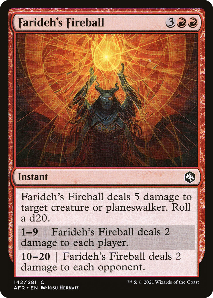 x4 Farideh's Fireball AFR MTG 142/281 COMMON M/NM 4x