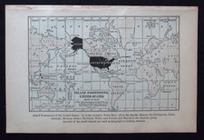 Antike Karte: Inselbesitz der Vereinigten Staaten von Amerika, 1899