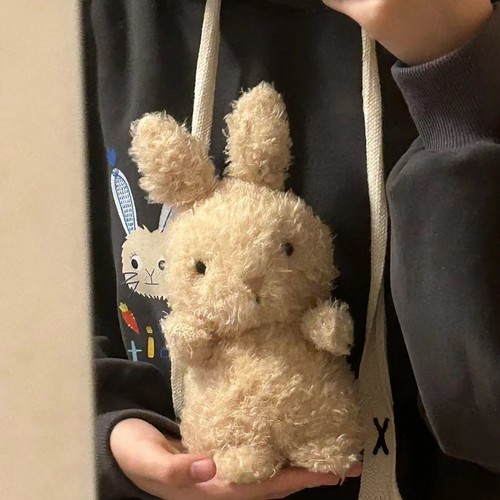Pequeño conejito conejo gato gelatina juguete de peluche tímido lindo juguete de peluche - Imagen 5 de 11