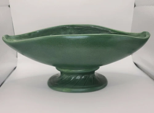 Vintage Haeger USA Large Green Pedestal Compote Console Planter/Vase 13"