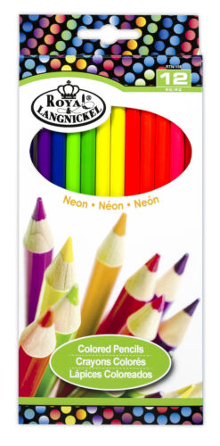 Royal Langnickel 12 pc NEON COLOR Colored Pencils Drawing Set Sketching Draw - Picture 1 of 1