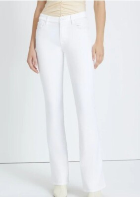 7 For All Mankind Jen 7 Jeans Womens 12 White 33x33 NWT $129 Slim Bootcut