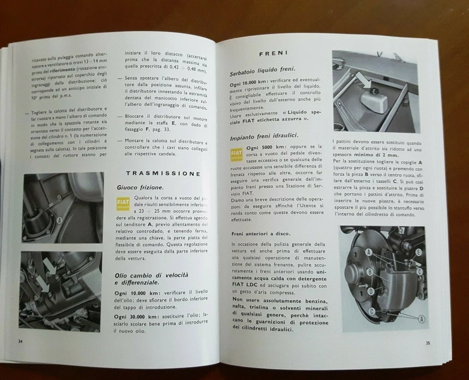Uso e manutenzione Fiat 850 Spider II - seconda serie Owner's manual maintenance - Immagine 4 di 4