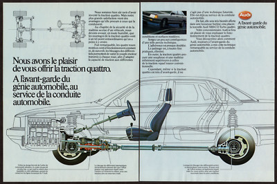 1985 AUDI 5000CD Turbo Vintage Original 2 page Print AD - Car art French Canada