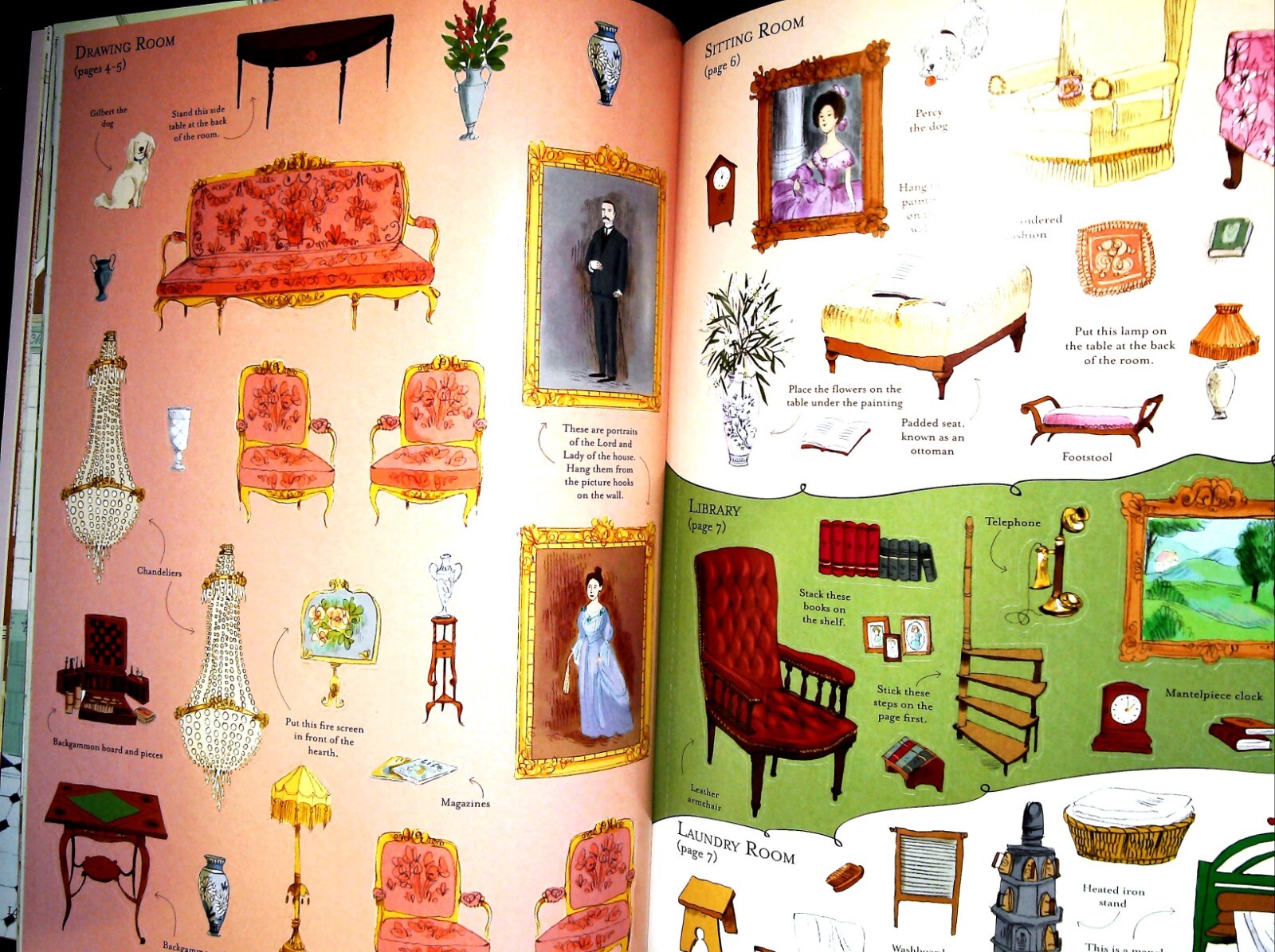 Doll's House Sticker Book Country House by Megan Cullis Usborne Books