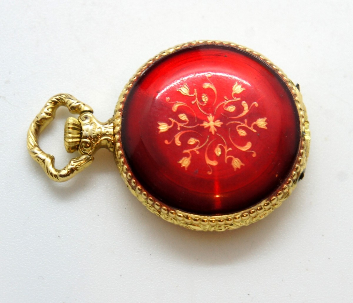 Golden Tone Mechanical Full Hunter Ladies Pocket Watch Pallas Para