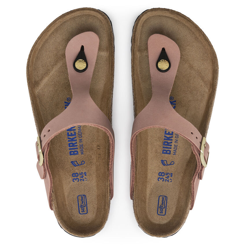 NIB Birkenstock Gizeh Nubuck Leather Sandal In Old Rose 1024024