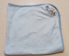 Starting Out Cotton Baby Blanket Blue Teddy Bear Toys