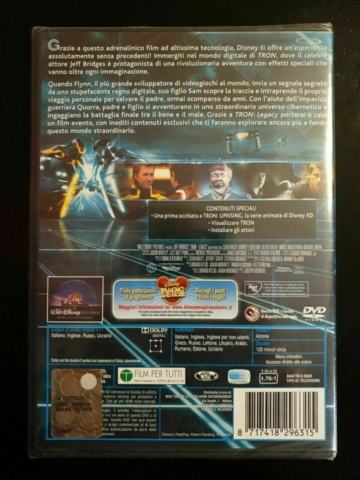 Tron Legacy (2010) W.Disney DVD Nuovo - Immagine 2 di 2