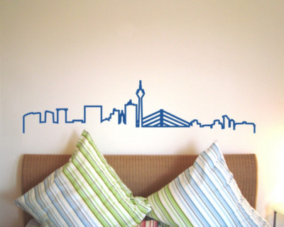 Samunshi Düsseldorf Skyline Wandtattoo Silhouette  25 Farben 8 Größen