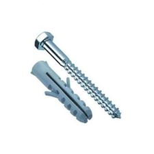 Wickes x6 Heavy Duty Fixers Hex Coach Screws 12x100mm Nylon Plugs + Washer Joist