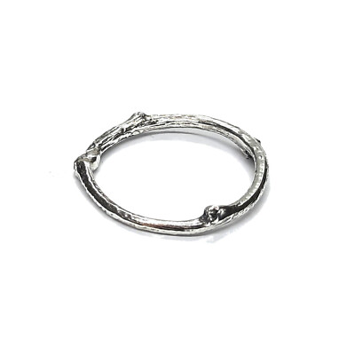 Handgefertigter Sterling Silber Vorsteckring minimalistisch Zweig massiv gestempelt 925