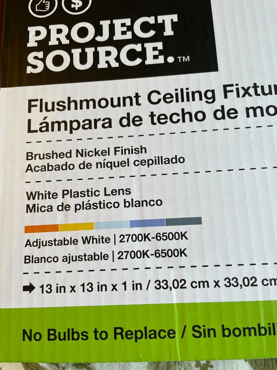 Project Source Flushmount Ceiling Fixture 1448572 Brushed Nickel 13