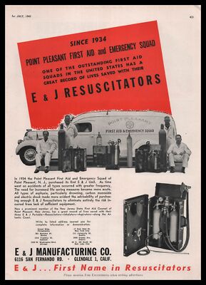 1947 Point Pleasant New Jersey Photo First Aid Emergency Truck & Squad Print Ad