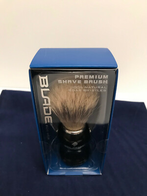 Blade for Men Premium Shave Brush 100% Natural Boar Hair Bristles NIB