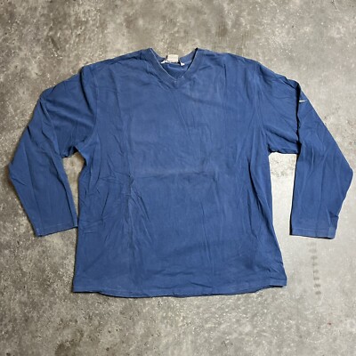 Nike Sweater Mens XL Blue V Neck Minor Flaws Fading Preowned