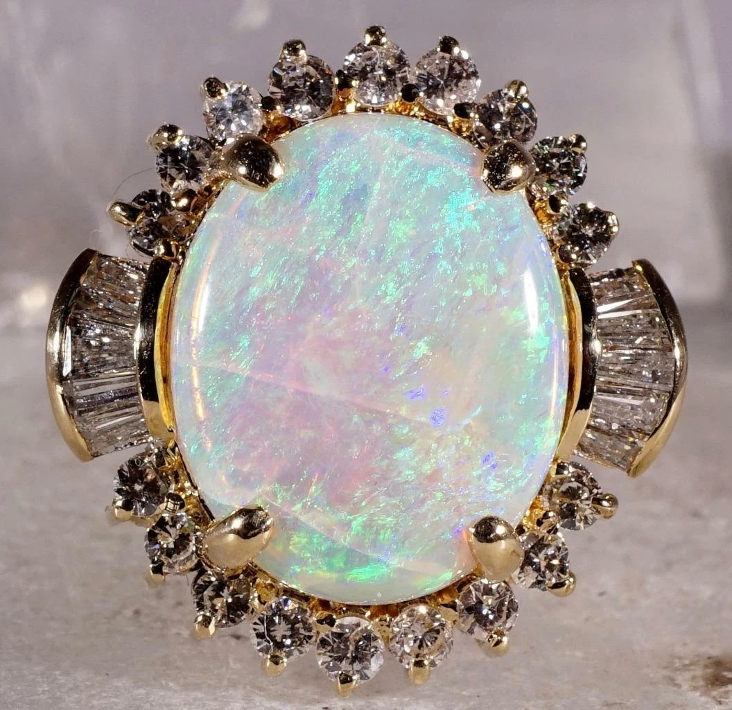 Antique opal and diamond ring deals