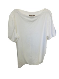 Chicos 3 White Cotton T Shirt Short Sleeve Stretchy L XL STRETCHY KNIT TOP | eBay