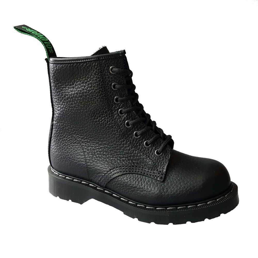 Solovair Derby Boot 8-Eye Black Leather 