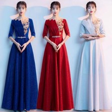 New Style Women Evening Party Dress Host Ball Frock Gowns Chinese Stage Costumes