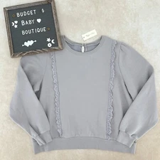 NWT RYLEE + CRU Scarlett Pullover Ruffle Lace Sweater Size Small