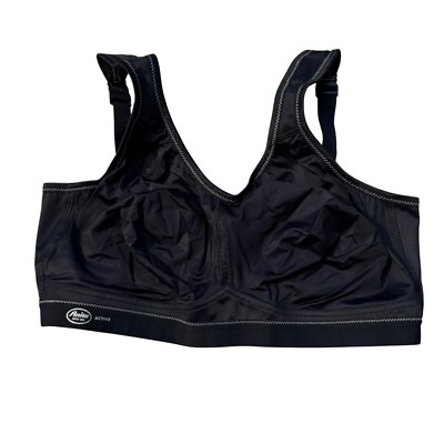 Anita Active Black Sports Bra With Adjustable Straps & Hook Closure Size 40D Bre
