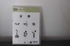 NEW Stampin Up BRIGHT BLOSSOMS Vase Floral Rubber Stamp Set V