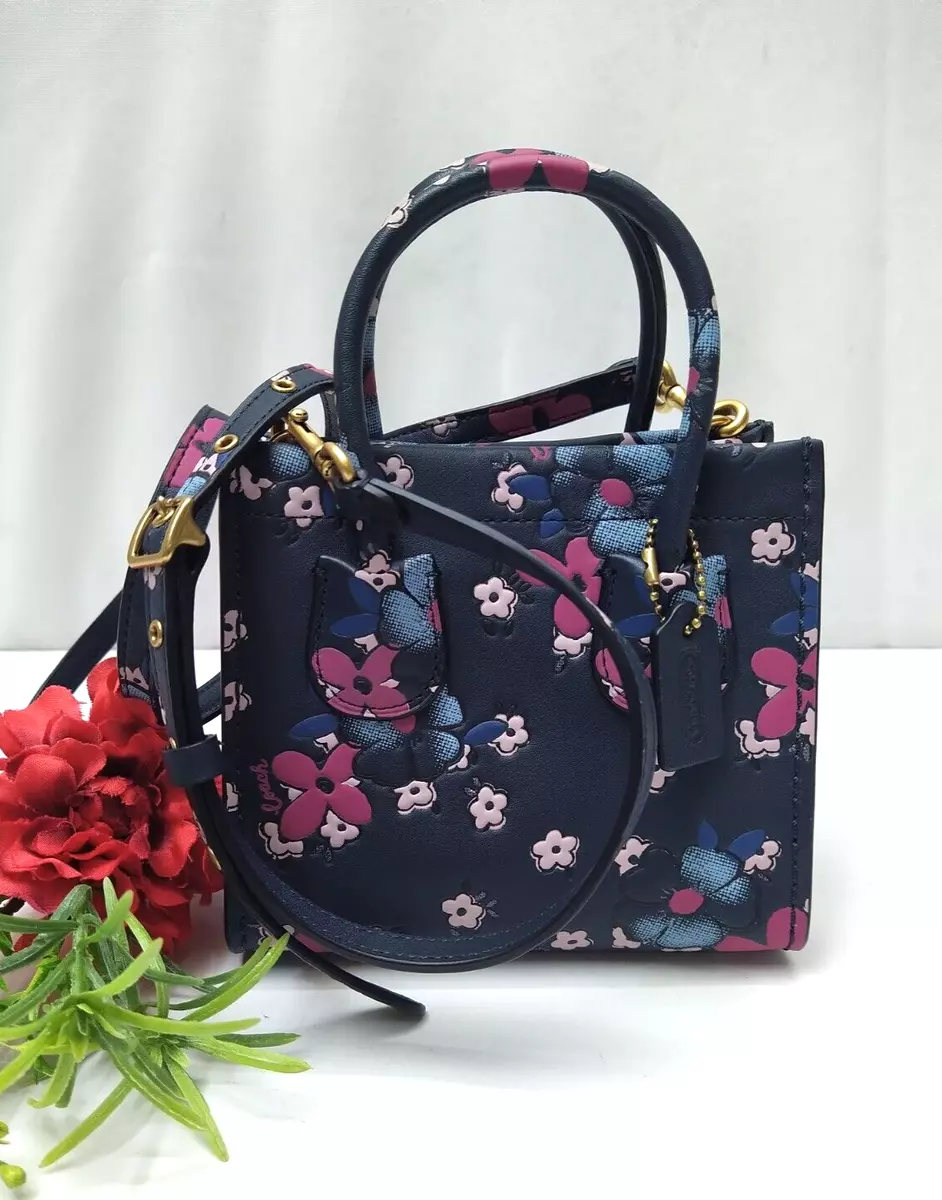 Coach Cashin Carry Mini Tote 14 Multicolor Glovetanned Leather Flowers Bag 350