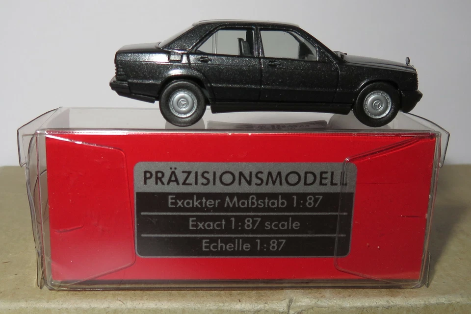 Micro Herpa Ho 1/87 Mercedes Benz 190 E Grigio Scuro IN Metallo #3040 IN Box - Immagine 3 di 4