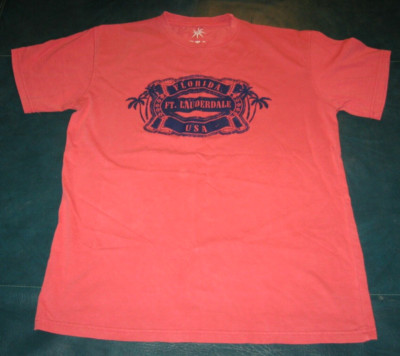 ETO Apparel Men's Ft. Lauderdale, Florida Short Sleeve Light Red T-Shirt - Large